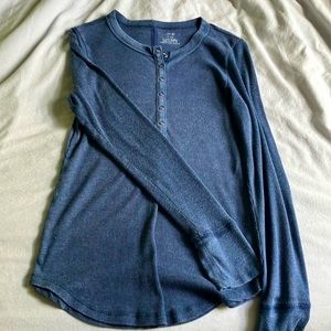 Aerie supersoft distressed blue henley